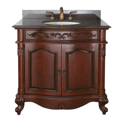 Avanity Provence 36 W Vanity In Antique Cherry Finish With Granite Top In Imperial Brown