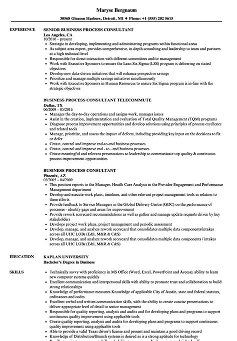 Seeking to progress further in the it industry with. Business Process Consultant Resume Samples | Velvet Jobs