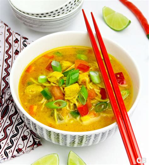 Culinaire Bagage Thaise currysoep met noedels kip en groenten