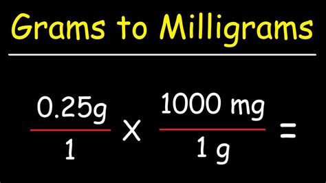 How To Convert From Grams To Milligrams G To Mg YouTube
