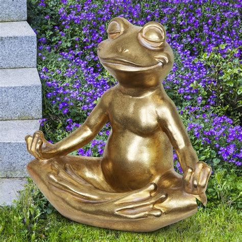 Shop Exhart Golden Meditating Yoga Frog Garden Statue 145 Inches