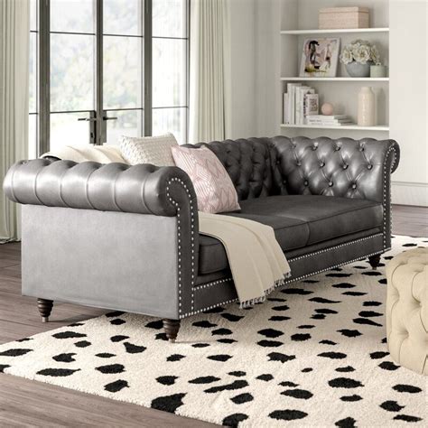 alsager chesterfield sofa and reviews joss and main leather chesterfield sofa sofa