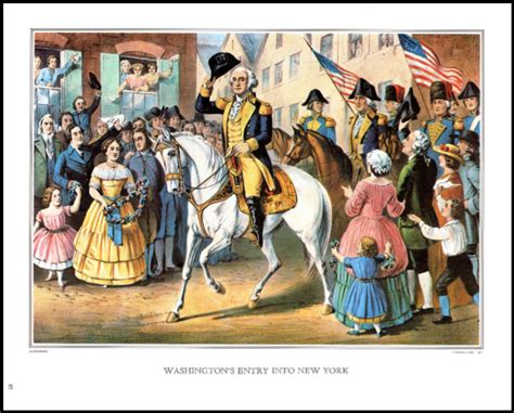 Washington Entry Into New York Currier And Ives Print Etsy Currier