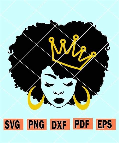 Afro Queen Svg Black Woman Svg Black Girl Svg Afro Puffs Svg Black