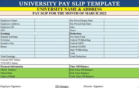 School Salary Slip Format