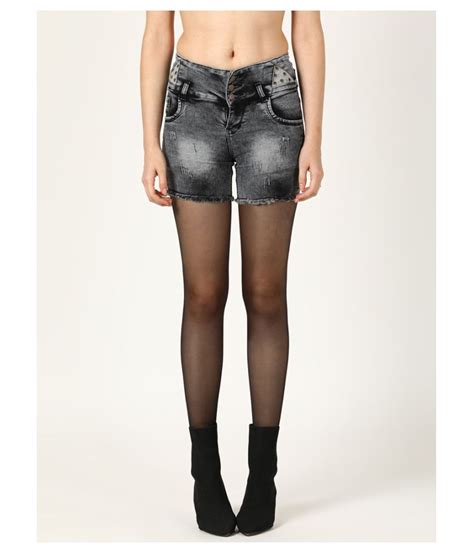 Buy V2 Denim Hot Pants Black Online At Best Prices In India Snapdeal