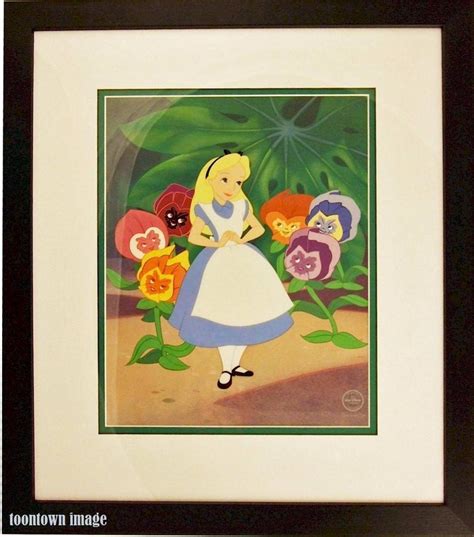 Alice In Wonderland Disney Sericel Golden Afternoon Coa Brand New Frame
