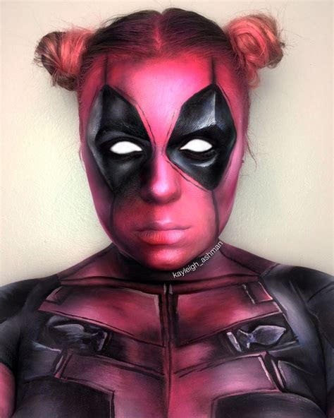 Pink Deadpool Bodypaint Makeup By Kayleighashman Deadpool Costume