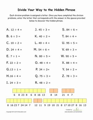 Math help & online tutoring. Fun With Division | Worksheet | Education.com