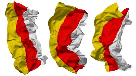 Free South Ossetia Flag Waves Isolated In Different Styles With Bump