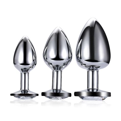stainless steel metal anal plug anal vibrator butt anal plug for women men and couples 3pcs