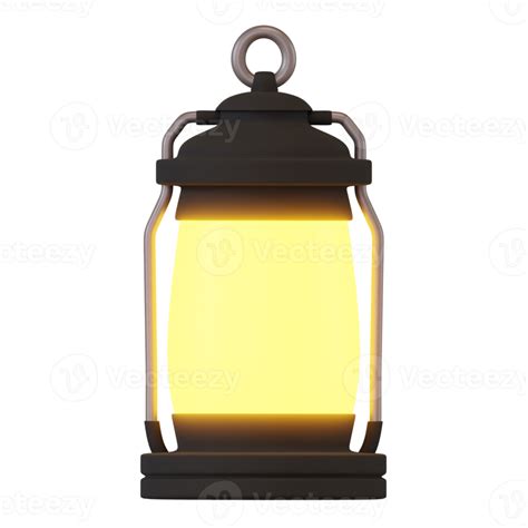 3d Render Of Camping Lantern In Cartoon Style Autumn Concept