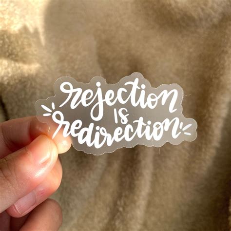 Rejection Is Redirection Inspirational Quote Sticker Etsy
