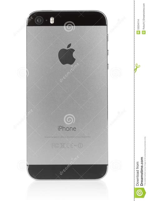 Iphone 5s Space Gray On White Background Editorial Stock