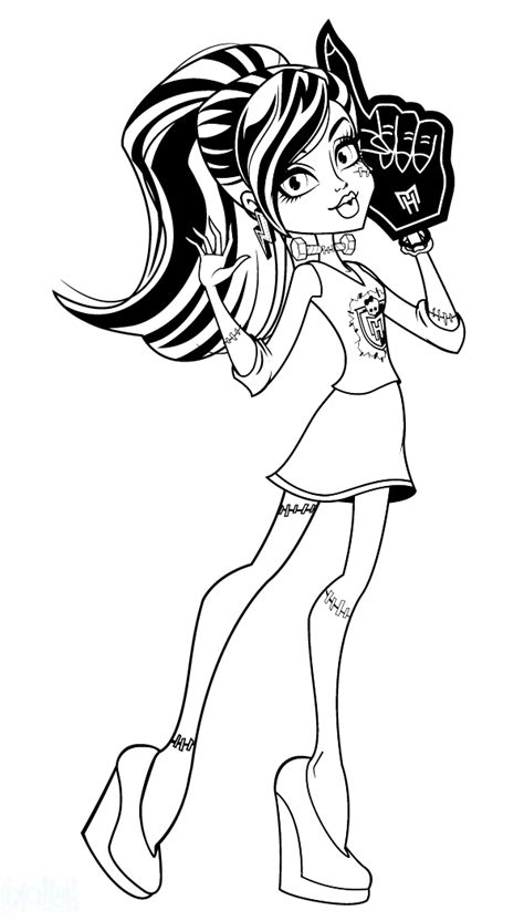 Grow their interest in smart fashion through these free printable monster high coloring pages. Monster High Frankie Stein Beautiful Coloring Pages ...