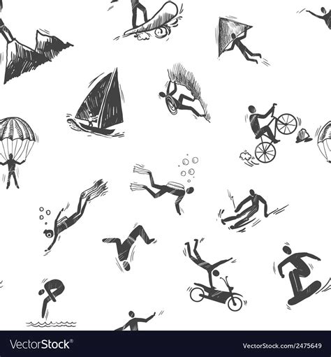 Extreme Sports Icon Seamless Royalty Free Vector Image