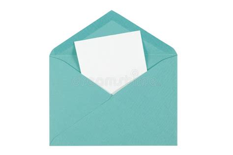 Green Open Envelope With Paper Isolated Stock Image Image Of