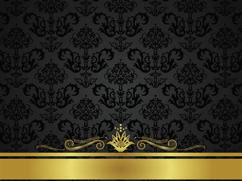 See more ideas about pattern design, pattern, vector free. Black Golden Floral Design Background For PowerPoint ...
