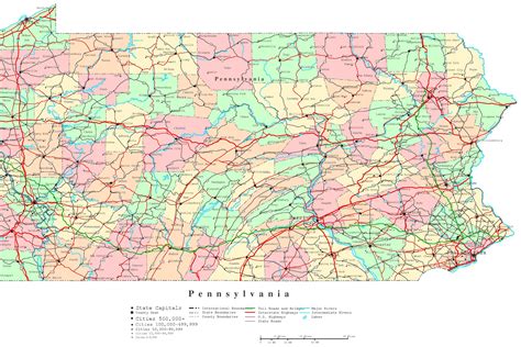 Printable Pennsylvania County Map