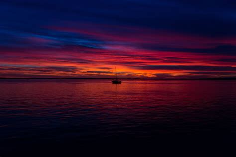 Dark Sunset Ocean Hd Nature 4k Wallpapers Images Backgrounds