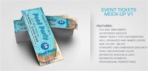 1 month free trial download. Event Tickets Mock-up V2 | Graphicriver
