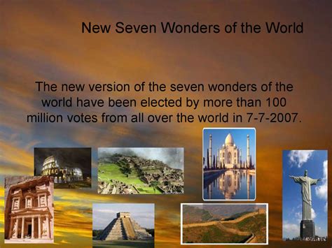 The New Seven Wonders Of The World презентация онлайн