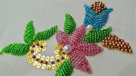 Hand Embroidery Bead Embroidery Youtube