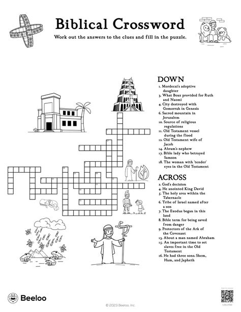 Old Testament Themed Crossword Puzzles • Beeloo Printables