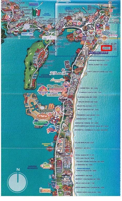 Map Of Cancun Hotel Zone Cancun Hotel Zone Map Cancun Maps Com