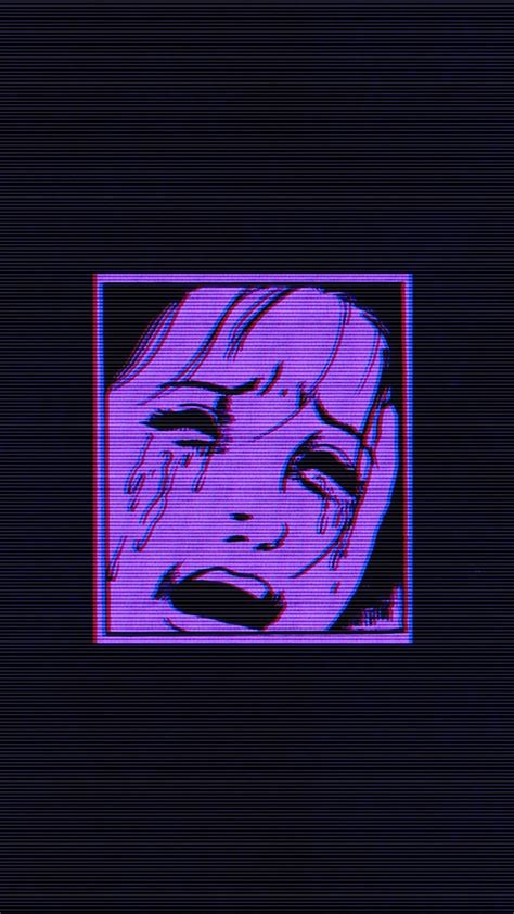 Sad Purple Anime Black Crying Sadness Hd Phone Wallpaper Peakpx
