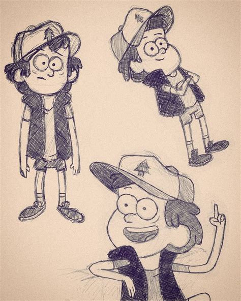 Some Sketches Of Dipper From Gravity Falls Art Pencil
