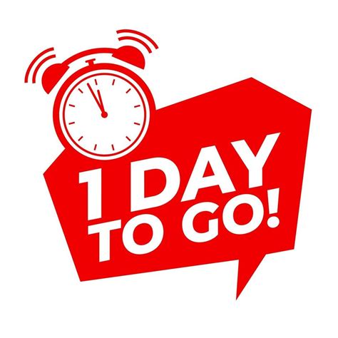 1 Day To Go With Alarm Clock Sale Promotion Campaign Countdown