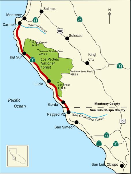 Map Of Big Sur United States Map