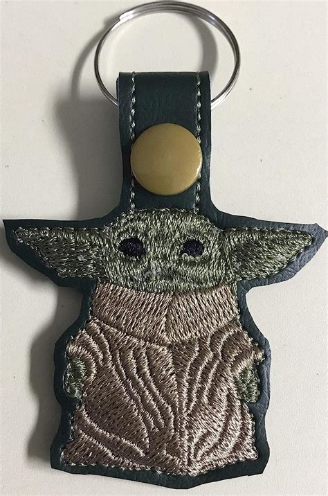 Embroidered The Mandalorian Baby Yoda Keychain Key Ubuy Kuwait