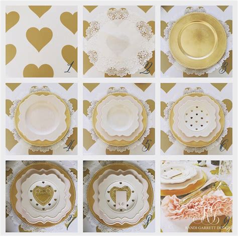 Pink and gold wedding table settings. Pink and Gold Valentine's Day Table - Randi Garrett Design