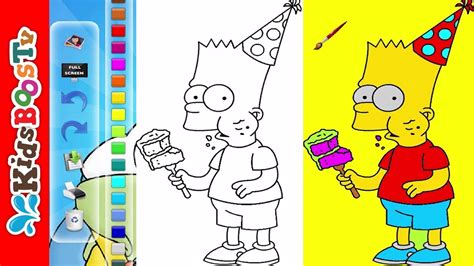 Simpsons Coloring Pages For Kids Bart Simpson Eating Ice Cream Videos