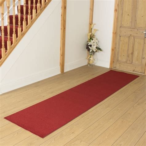 Festival Red Plain Hallway Carpet Runners