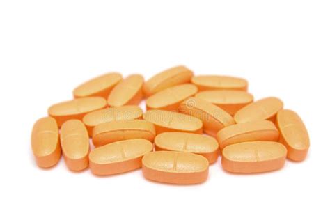 Pile Of Orange Pills Stock Photo Image Of Pills Closeup 29198736