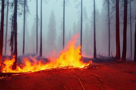 Big Forest Fire Pine Stand Stock Illustrations 371 Big Forest Fire