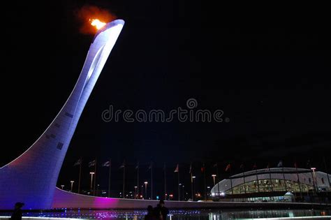Olympic Fire At Xxii Winter Olympic Games Sochi Editorial Stock Photo