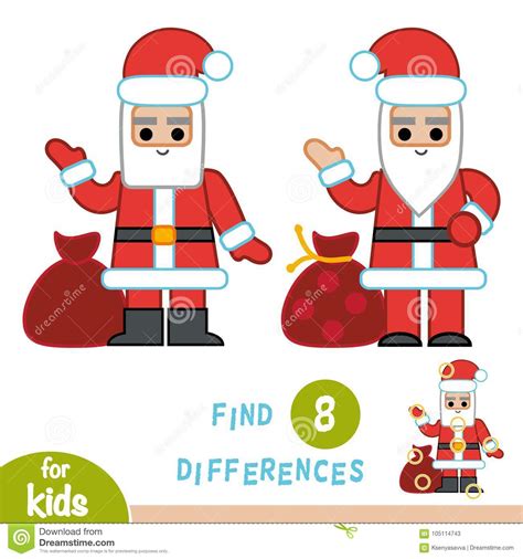 Find Differences, Education Game, Santa Claus Stock Vector ...