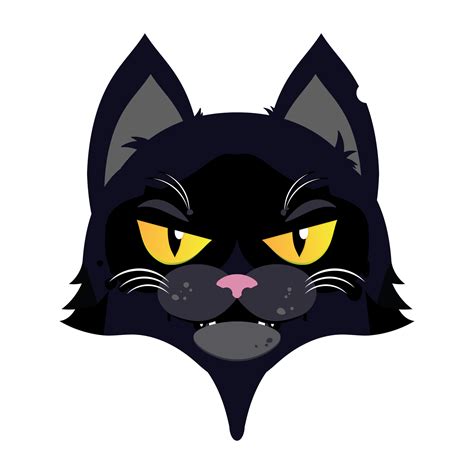 Free Black Cat Angry Face Cartoon Cute 14319053 Png With Transparent