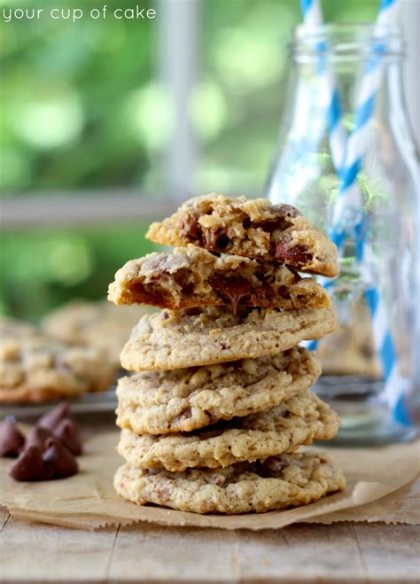 Fold in the chocolate chips. Lizzy's Famous Oatmeal Chocolate Chip Cookies - Your Cup of Cake