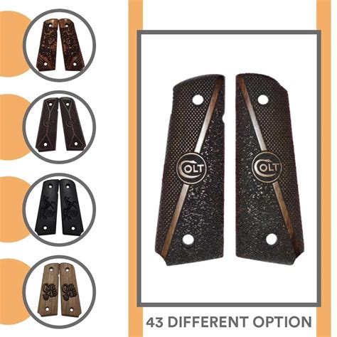 Grip And Case For Colt Edition 1911 Custom Laser Cut Wood Inlay Grips