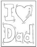 Father's Day Cards "I Love You Daddy" Coloring Pages