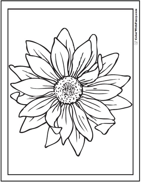 Free Sunflower Coloring Pages