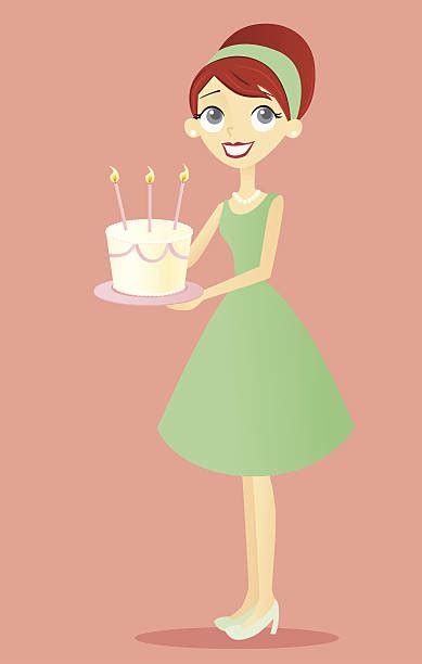 Woman Holding Birthday Cake Illustrations Royalty Free Vector Graphics And Clip Art Istock