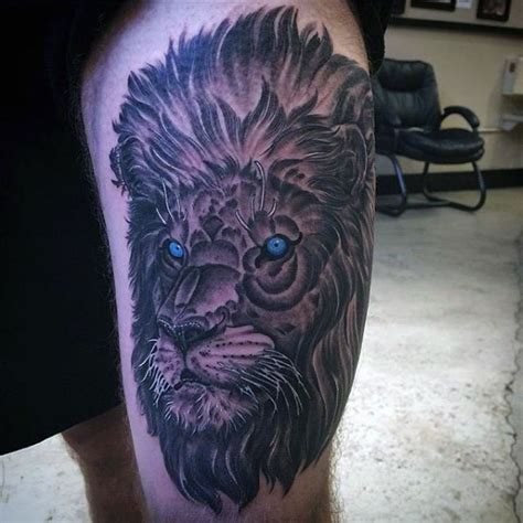 100 Blue Lion Thigh Tattoo Design Png  2023
