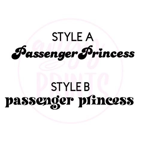 Passenger Princess Car Mirror Decal Cute Decals Car Etsy