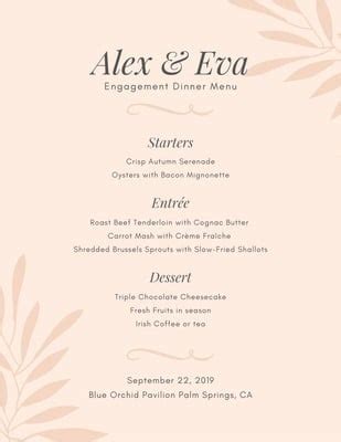 Make sure to save some time before the party so you can get ready and relax before your guests arrive. 29+ Template For Dinner Menu - Templatesz234